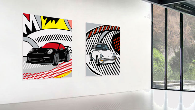 Porsche Art | Porsche-Kunst von Rod Neer | Bilder für die Porschefans, für die Kunstliebhaber, im Stil der Pop Art | Die Galerie mit Kunst zum Hauptthema Porsche.